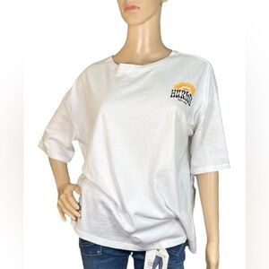 NEW HURLEY Desert Point Boyfriend Graphic Tee T-Shirt White NWT